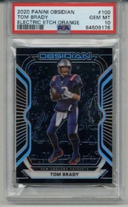 2020 PANINI OBSIDIAN ELECTRIC ETCH ORANGE TOM BRADY LE 44/75 PATRIOTS PSA 10 - Picture 1 of 2