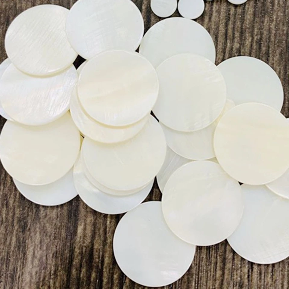 Not driilled 10pcs 25mm White Flat round shell Natural Mother of Pearl DIY - Image 1 of 1