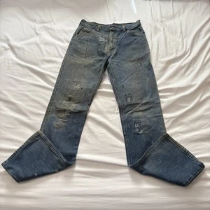 Rare 1970s Gap “Fashion Pioneer” Jeans Leather Tag Patched Distressed Mens 31x35 - Picture 1 of 16
