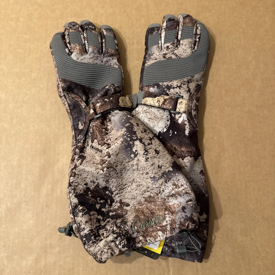 Cabela's WATERFOWL GORE-TEX Insulated Warm DECOY GLOVES Heavyweight Camo Sz M - Image 1 of 4