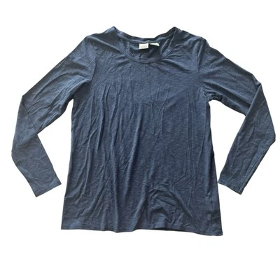 Camiseta básica modal de algodón Lucy & Laurel para mujer talla S azul jaspeado manga larga Foto 1 de 4