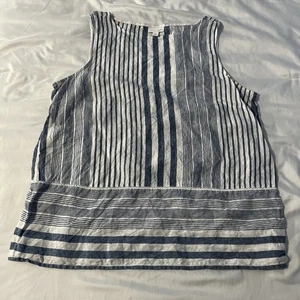 J. Jill Love Leinen blau weiß gestreift ärmellos Coastal Tank Top Damen Größe L - Bild 1 von 12