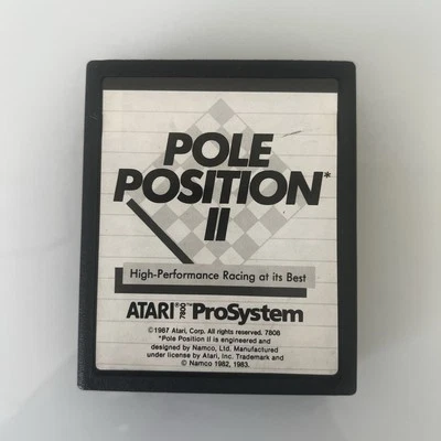 Pole Position II Atari 7800 1986 Cartridge TESTED - Image 1 of 4