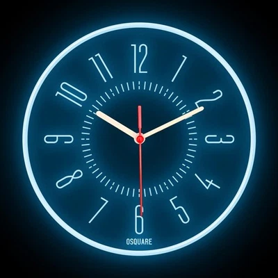 OSQUARE Minimalism North European Modern Interior Design Flexible Neon Clock 10" - Image 1 of 4