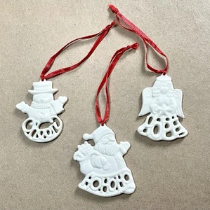 Lenox Schneemann, Weihnachtsmann, Engel (3 Stück) Weihnachtsschmuck weiß Porzellan Charms - Bild 1 von 3