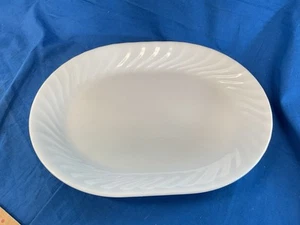 Corning Corelle Enhancements Winter White Swirl Oval Serving Platter 12 1/4x10 - Picture 1 of 3