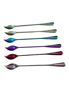 Vintage Aluminium TALLSTIRS Drink Swizzle Rührstäbchen 6 bunte MCM 8" lang - Bild 1 von 12