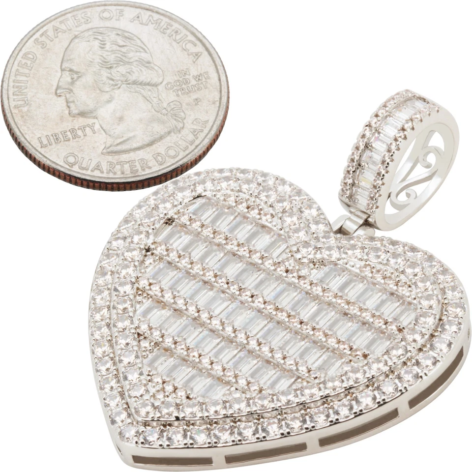 Colgante Corazón Circonita Cúbica AAA Chapado en Oro Amarillo/Blanco 14k Foto 1 de 1