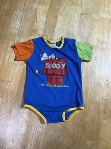 Vintage Peanuts Snoopy Embroidered One Piece Kids Size 18 Months - Picture 1 of 5