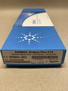 Agilent Zorbax Eclipse Plus C18 3.0  x 100 mm 3.5 µm HPLC Column 959961-302 - Picture 1 of 9