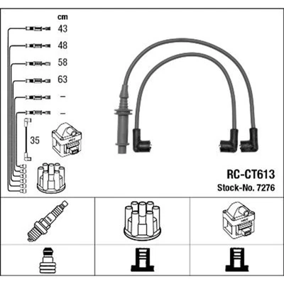 NGK Ignition Wire Set For Citroen Bx - Image 1 of 4