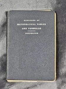 Vintage Handbook of Mathematical Tables and Formulas Burington 1938 Hardcover - Imagen 1 de 13