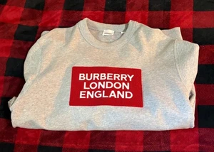 BURBERRY CHENILLE LOGO MENS SIZE LARGE SWEATER - Picture 1 of 9