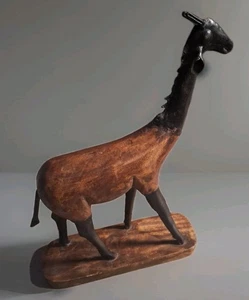Charles Marcak Wooden Metal Llama Sculpture 16" tall x 12" long - Picture 1 of 10