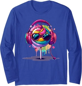 Cute Lollipop With Sunglasses Lover Candys Happy Long Sleeve Tshirt - Picture 1 of 4