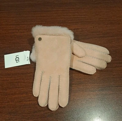 Guantes de cuero de piel de oveja UGG con piel talla M flor de manzano  Foto 1 de 4
