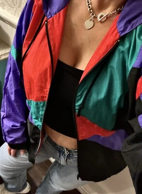 VTG 90s Y2K Members Only Streetwear Windbreaker Jacket XL 18-20 Colorblock - Image 1 of 4