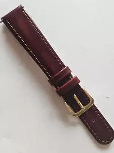 16 mm - braun/ausgeblasstes Leder Uhrenarmband - (Goldschließe/Stifte enthalten) - Bild 1 von 3