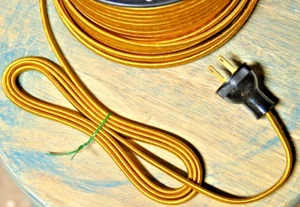 Lámpara calibre 18 alambre trenzado eléctrico dorado tela de rayón rollo a granel 18/2 225 pies de colección - Imagen 1 de 11