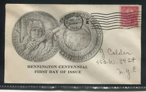 Cubierta First Day 1927 08/03 #643 2c Vermont, Roessler Cachet - Imagen 1 de 2
