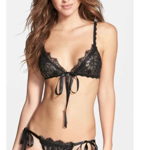 Hanky Panky L5313 Women's Gold Black Gilded Lace Bralette Sz S - Picture 1 of 2