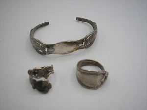 Vintage Silberauflage Silberbesteck Ringe (2) Armband Oneida Community - Bild 1 von 4