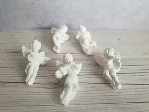 5 Architectural Ornate Plaster Cherub Angel Musical Wall Decor Hanging Plaques - Picture 1 of 8