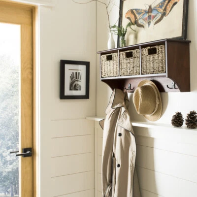 SAFAVIEH Finley Hanging 3 Basket Wall Rack | Cherry | - Image 1 of 4