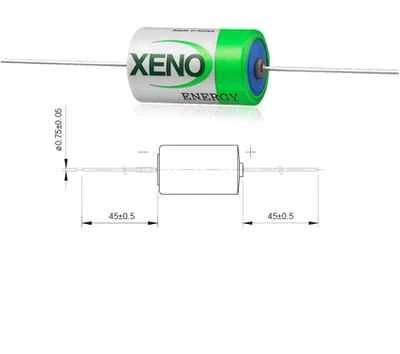 Xeno 1/2AA XL-050F/AX Lithium-Thionylchlorid-Batterie  3,6V 1200mAh Axial Draht - Bild 1 von 4