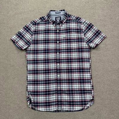 Superdry Button Up Shirt Men's Size M Short Sleeve Collar Oxford Plaid Preppy - Image 1 of 4