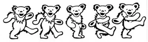 B&W Grateful Dead Dancing Bears Sticker 2.25" tall x 9" wide Jerry Garcia - Picture 1 of 3