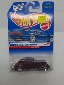 Hot Wheels 1/64 1999 First Editions 1936 CORD 1/26 Collector # 649 19642 New Red - Picture 1 of 9