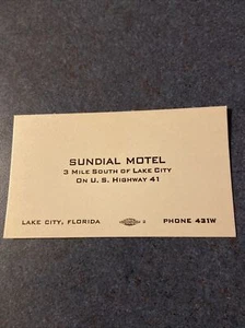 Vintage Sundial Hotel, Lake City Florida “sing While You Drive” Business Card - Picture 1 of 2