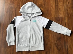 Puma Boy’s Hoodie Sweatshirt Zip-Up Youth Size 5 Gray White Black - Picture 1 of 9