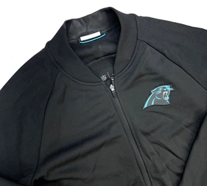 Carolina Panthers NFL Nike Full Zip Zip Pockets Jacket Men 2XL Black Logos - Picture 1 of 14