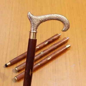 Walking Stick Carved Stylish Ergonomic Artisan Cane Wooden Handmade Victorian - Picture 1 of 4