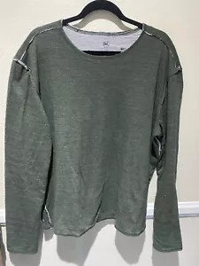 OLIVER RAYN Green  Long Sleeve Pullover Lined Tshirt, Men's 2XL - Made in LA - Picture 1 of 11