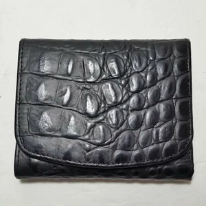 Tryst leather wallet faux crocodile black with coin pocket NWOT - Picture 1 of 6
