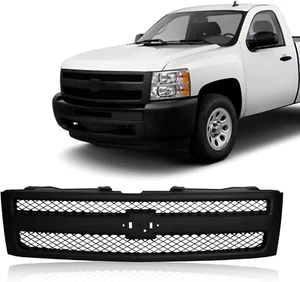Front Black Grille Grill Compatible with 2007-2013 Chevrolet Silverado 1500 Pick - Picture 1 of 8