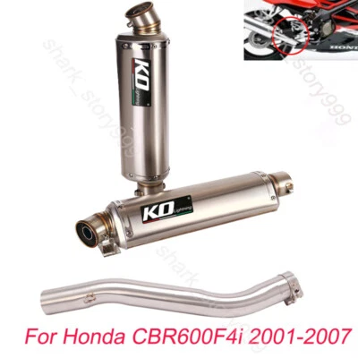 For Honda CBR600F4i 2001-2007 Exhaust Pipe Motorcycle 51mm Muffler Tips Escape - Image 1 of 4