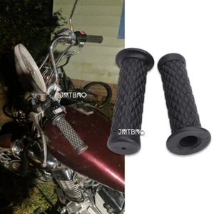 7/8" Motorcycle Hand Grips Rubber Gel Handle Bar Black For Yamaha YZF Virago 250 - Picture 1 of 12