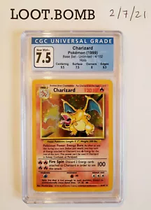 Pokemon Charizard CGC 7,5 NM+ 4/102 Base Set Holo Rare 1999 PSA BGS - Bild 1 von 2