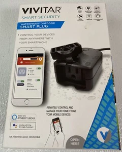 Waterproof WiFi Outdoor Smart Plug Outlet ALEXA & GOOGLE ASSISTANT VIVITAR NEW - Picture 1 of 7