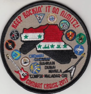 VFA-154 BLACK KNIGHTS COMBAT CRUISE 2017 KEEP ROCKIN' IT ON NIMITZ! PATCH - Picture 1 of 1