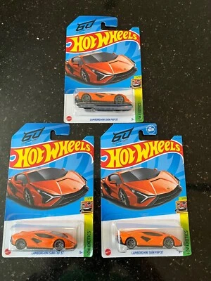 Hot Wheels 1:64 Lamborghini Sian FKP 37 - Orange - 163/250 - Lot of 3 - Image 1 of 3