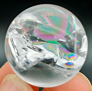 Top Edelstein Diamant Himalaya weiße Kristallkugel, Regenbogen verärgert heilende Kugel 23,2 mm