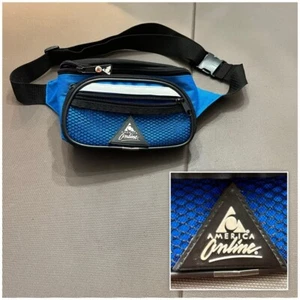 AOL America Online Belt Bag Fanny Pack Zipper Pockets Adjustable Strap 90s Y2K - Picture 1 of 9