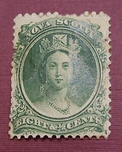 Lot 18. Canada Nova Scotia QV 1860 8 1/2 cents green Mint NH Orig. Gum