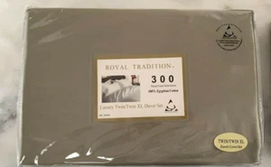 Royal Tradition 300 Thread-Count 100% Egyptian Cotton Twin Twin XL Duvet Set NEW - Picture 1 of 2