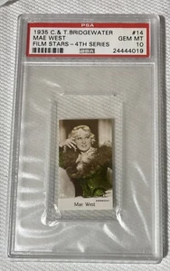 1935 C & T Bridgewater Film Sterne 4. Serie #14 MAE WEST PSA 10 EDELSTEINE NEUWERTIG - Bild 1 von 2